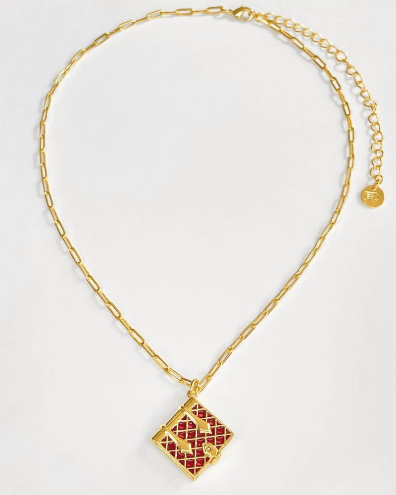 Front of a size O/S Women'S Secret Diary Book Locket Necklace in Burgundy/Gold in Burgundy/Gold by Fortune & Frame. | dia_product_style_image_id:331389